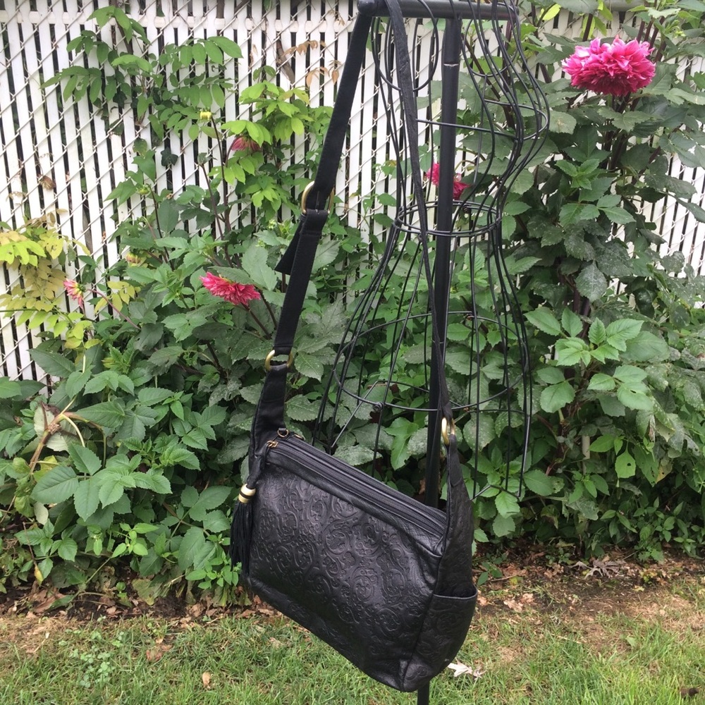 Vegan Leather Over-Shoulder Pocketbook BLACK (new)